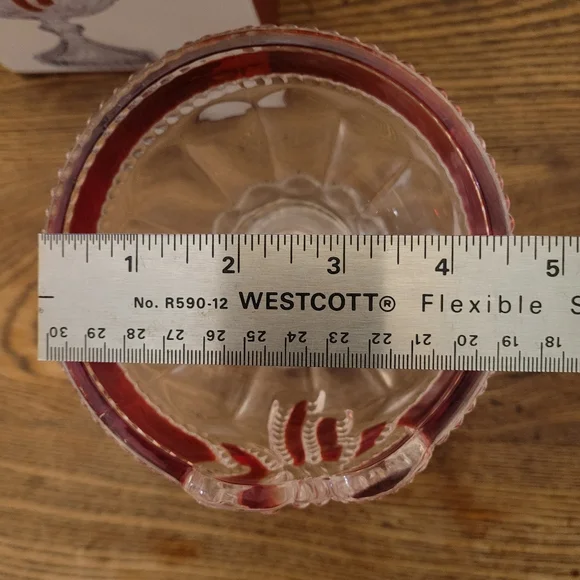 Mikasa Celebrations Ruby Ribbon candy dish - Picture 4 of 5